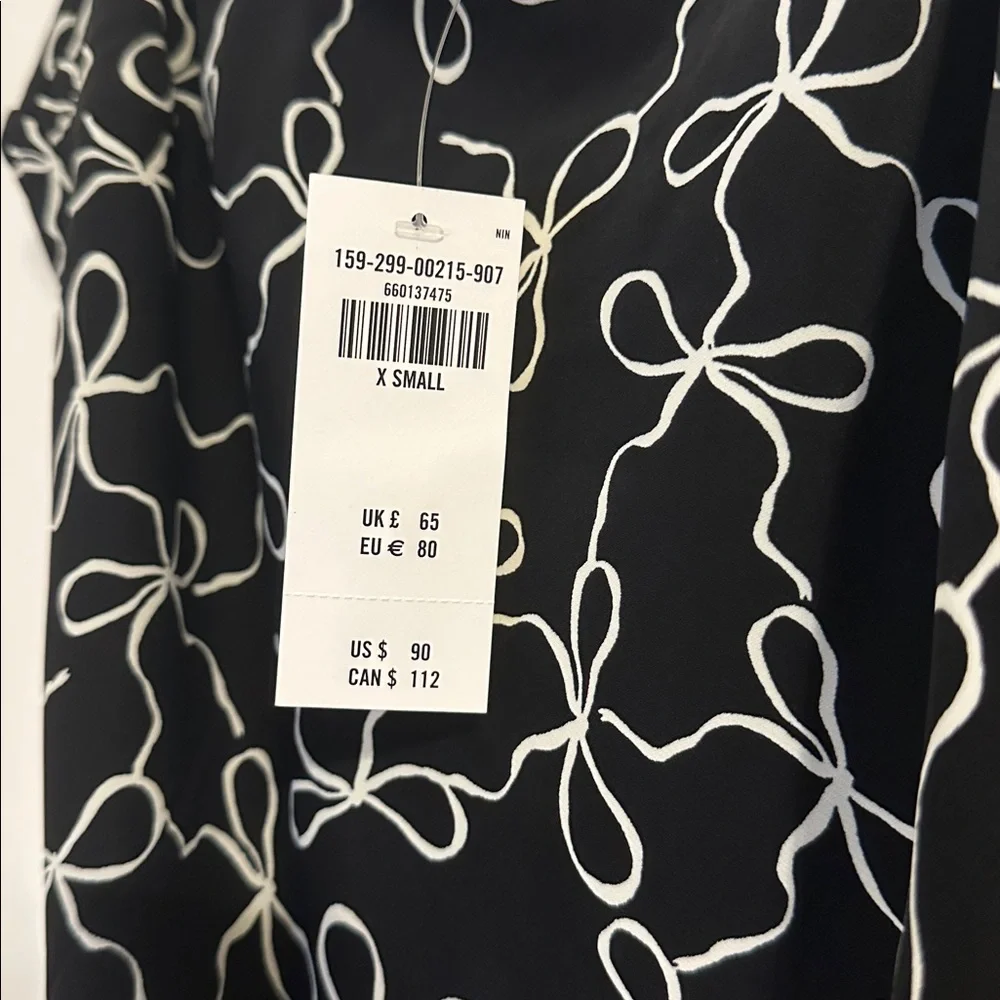 NWT Abercrombie & Fitch Julia Slip Maxi Dress in Black and White Print | Size XS
